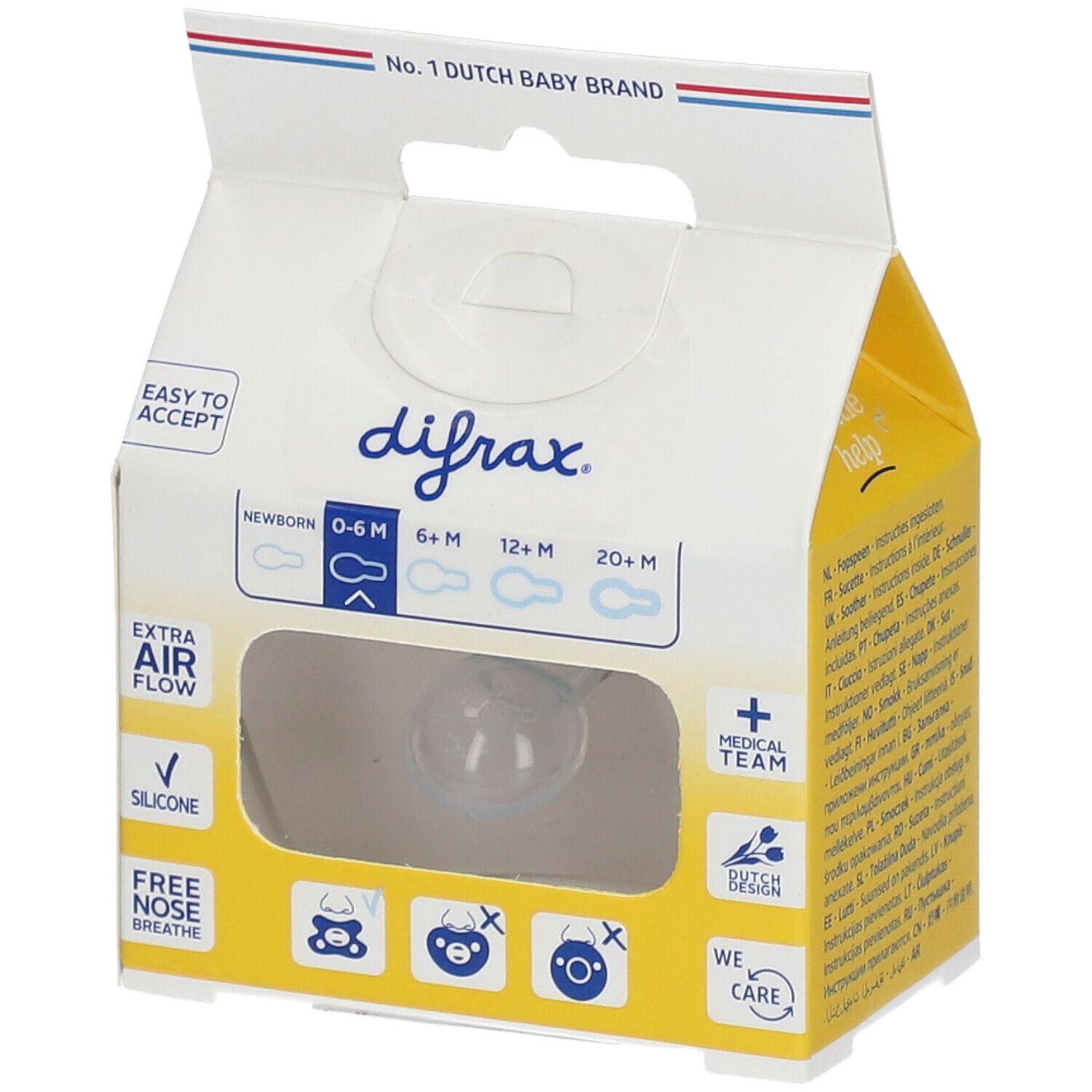 difrax® Sucette Natural 0-6 Mois - Bamboo (Couleur non sélectionnable)