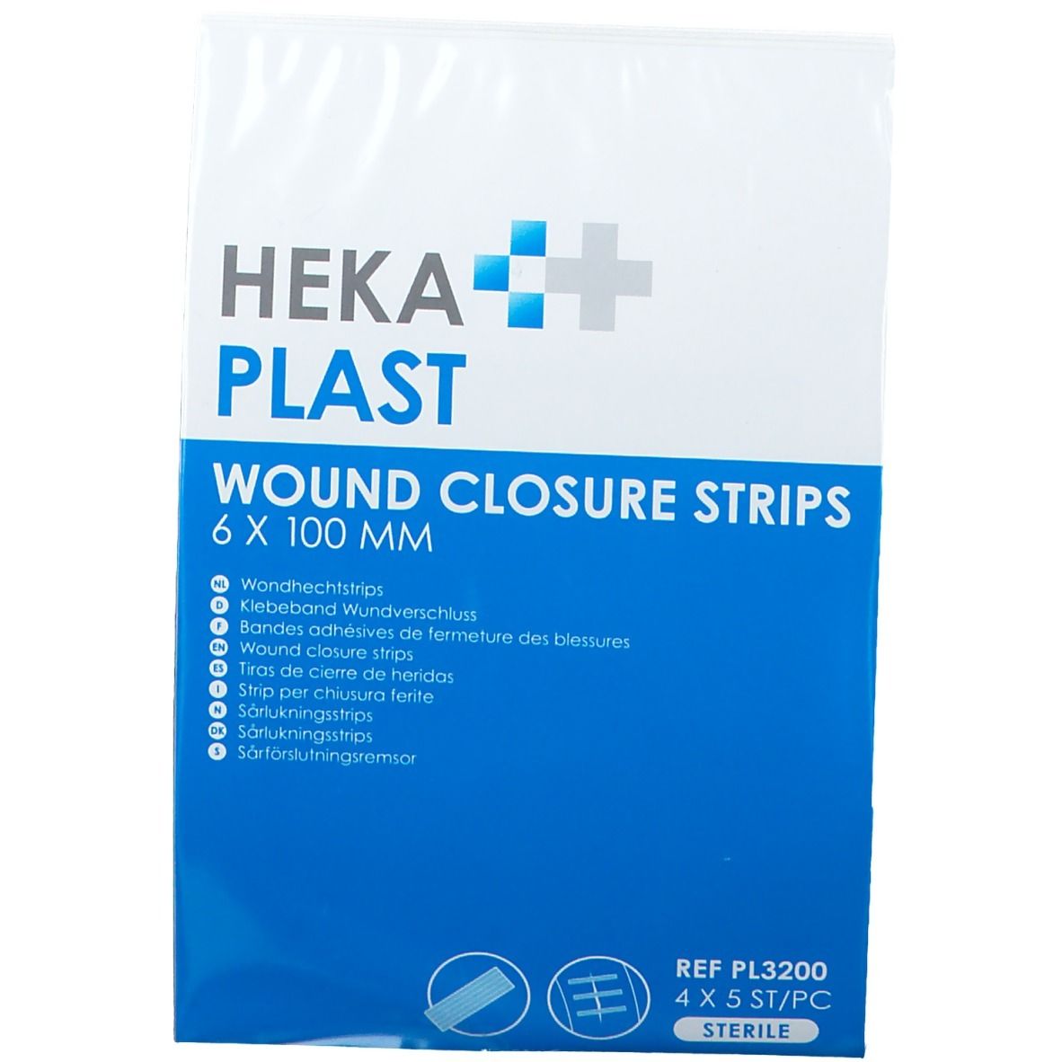 HEKA PLAST Bandes adhésive de fermeture des plaies 6 x 100 mm