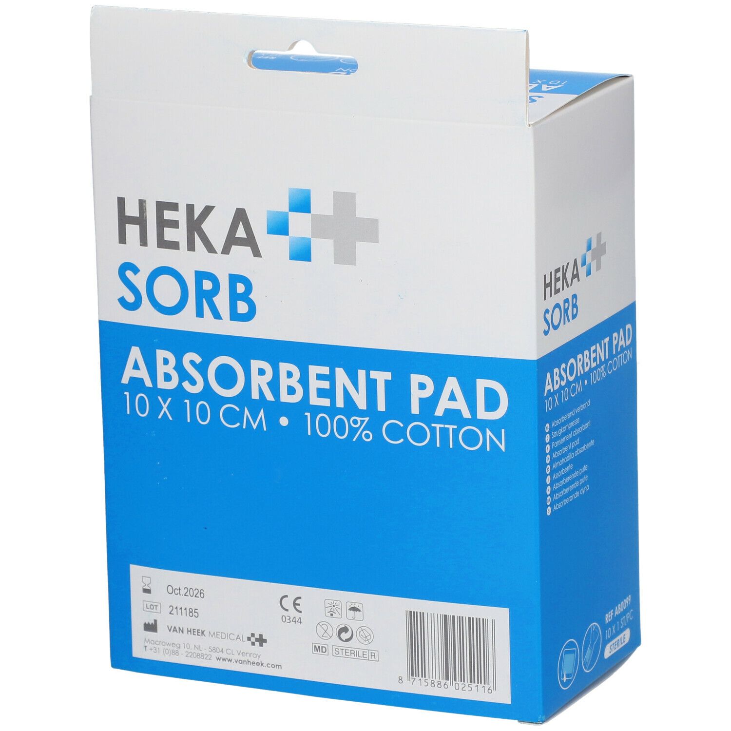 HEKA SORB Bande absorbante Stérile 10 x 10 cm