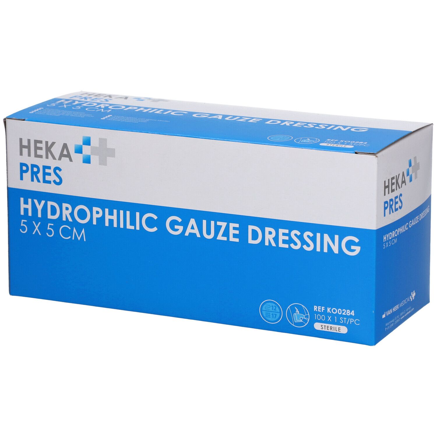 HEKA PRES Hydrophile Gaze-Compresse 5 x 5 cm