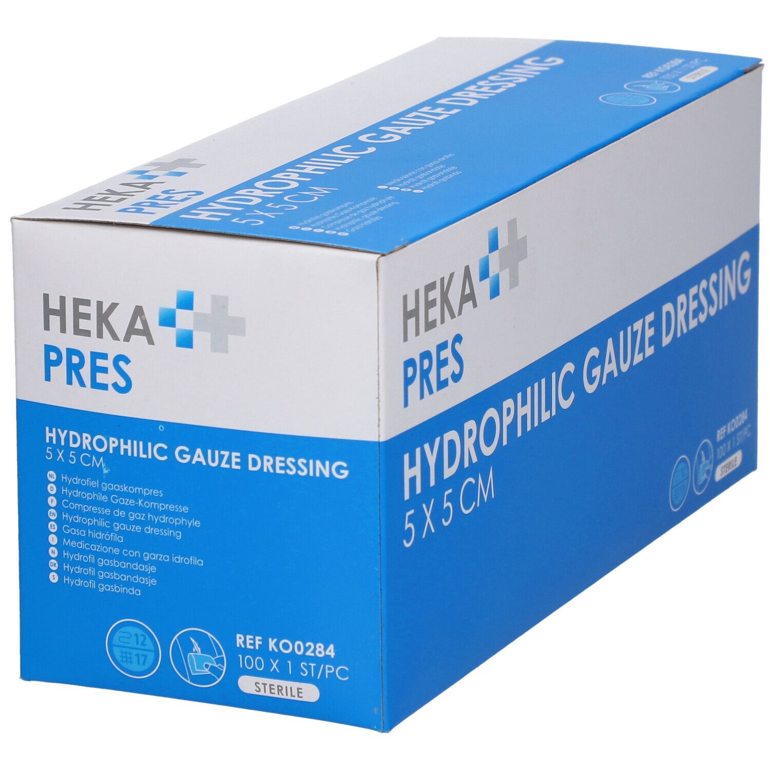 HEKA PRES Hydrophile Gaze-Compresse 5 x 5 cm