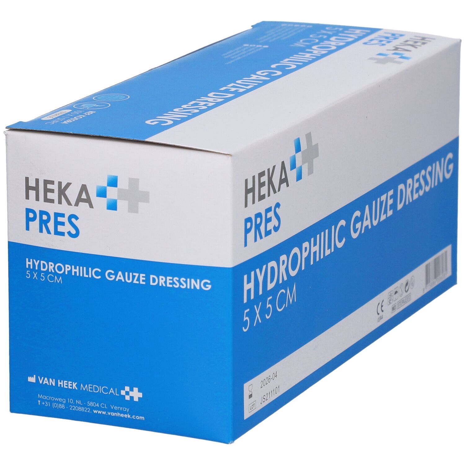 HEKA PRES Hydrophile Gaze-Compresse 5 x 5 cm