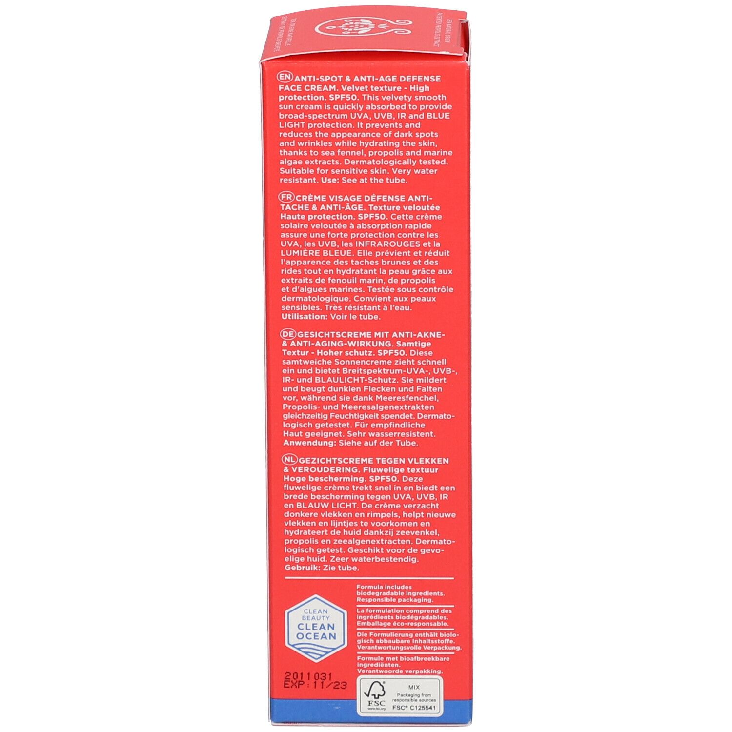 APIVITA BEE SUN SAFE Crème Visage Defense Anti-tache & Anti-âge SPF50