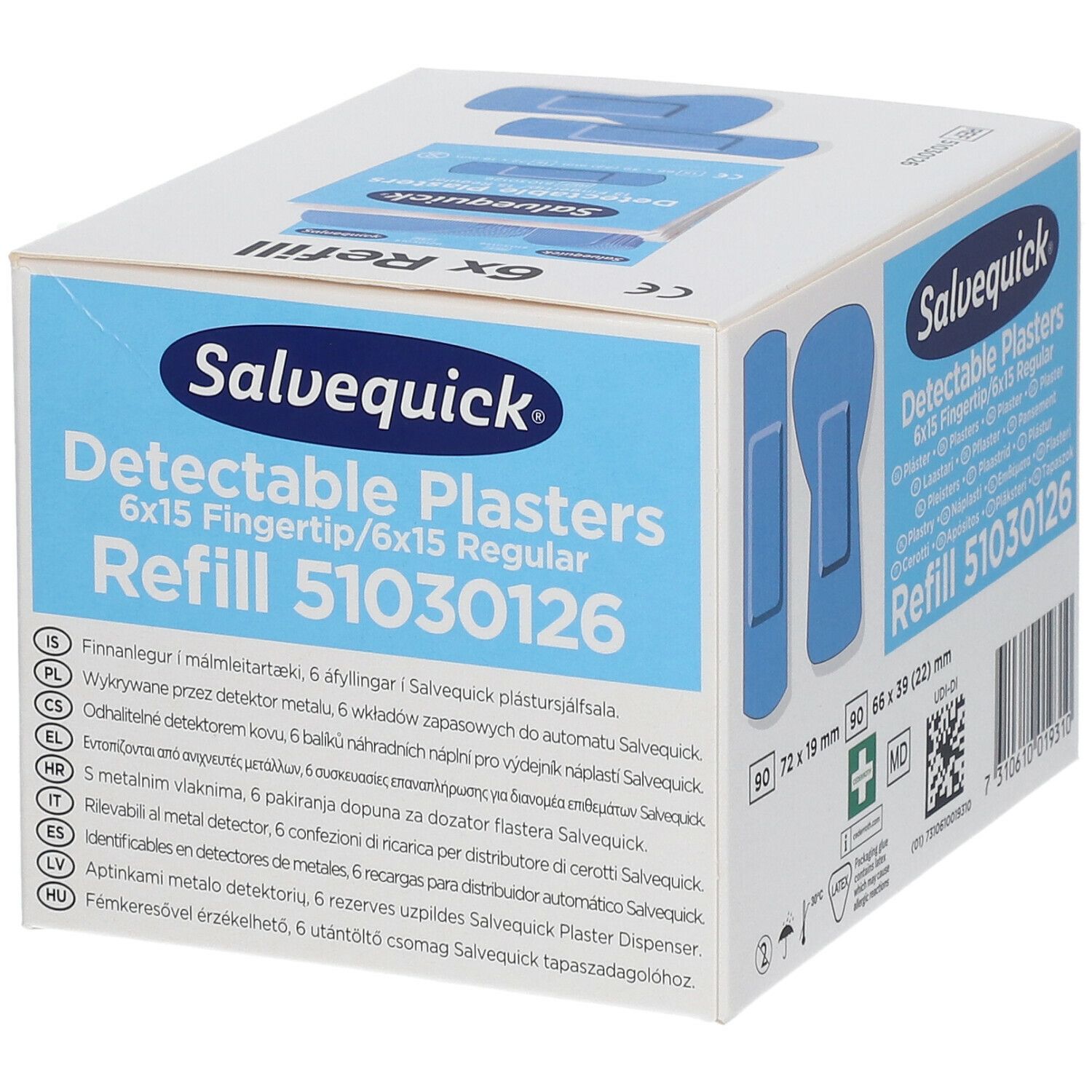 Salvequick Blue Detectable Plasters Refill 51030126