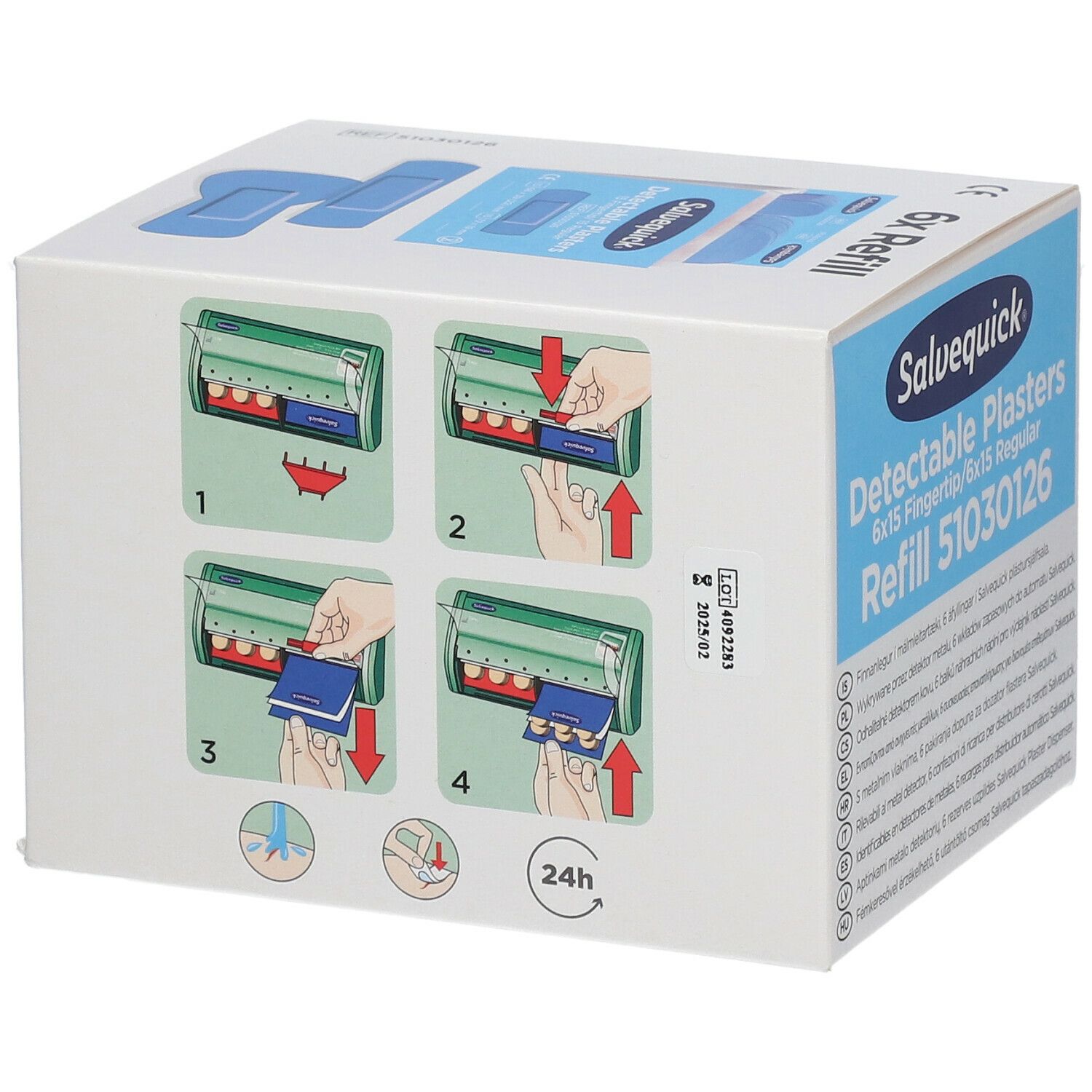 Salvequick Blue Detectable Plasters Refill 51030126