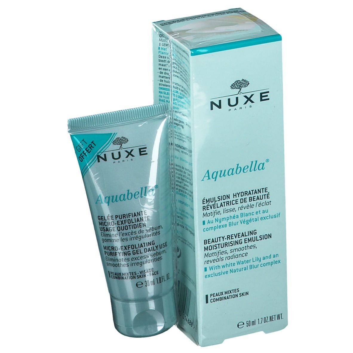 NUXE Aquabelle Emulsion hydratante + Micro peeling clarifiant