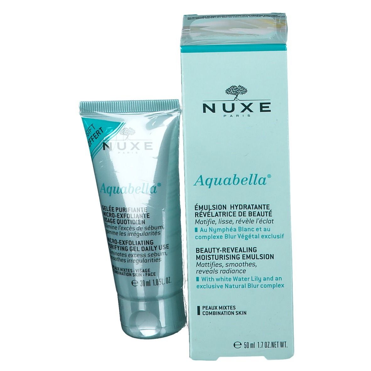 NUXE Aquabelle Emulsion hydratante + Micro peeling clarifiant