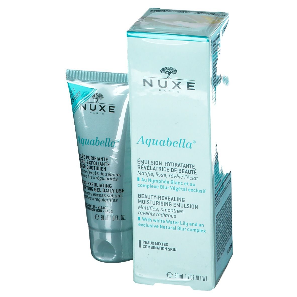 NUXE Aquabelle Emulsion hydratante + Micro peeling clarifiant
