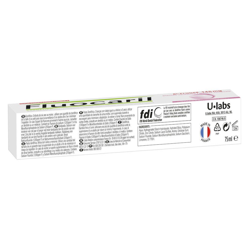 Fluocaril Bi-Fluoré 145 mg dentifrice Dents Sensibles