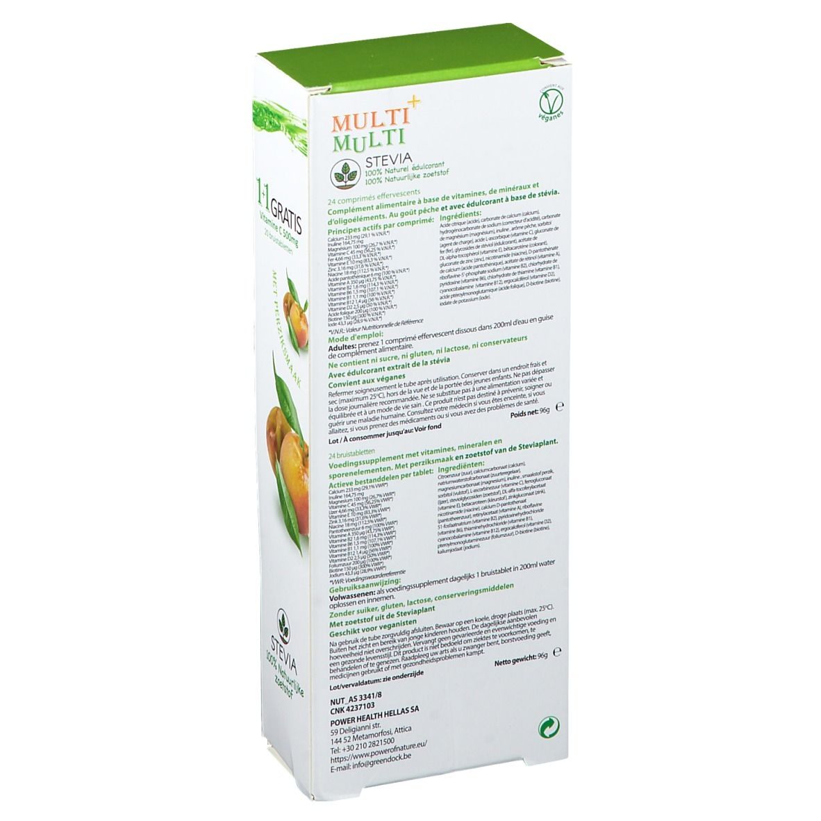 Power of Nature Multi+ Multi avec Stévia + Vitamine C 500 mg