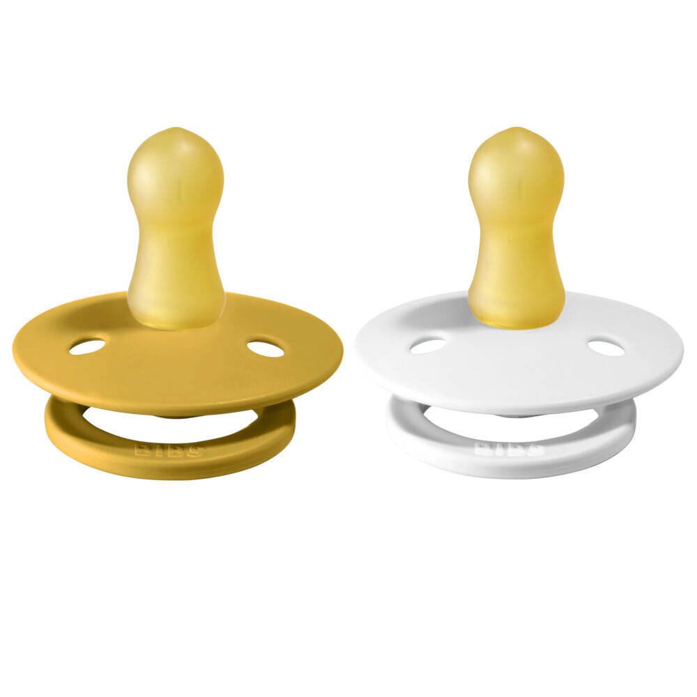 BIBS® BIBS COULEUR Tétines Moutarde - Blanc 0 - 6 mois Taille 1