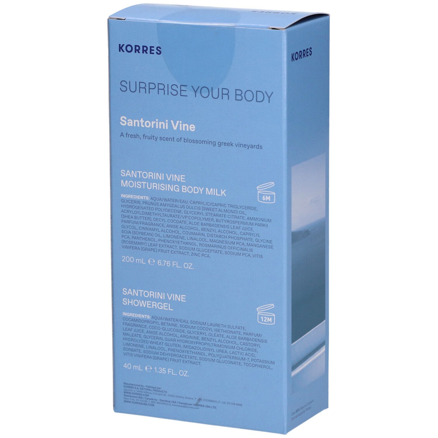 Korres Coffret Surprise your Body Raisin de Santorin Gel Douche + Lait Corporel