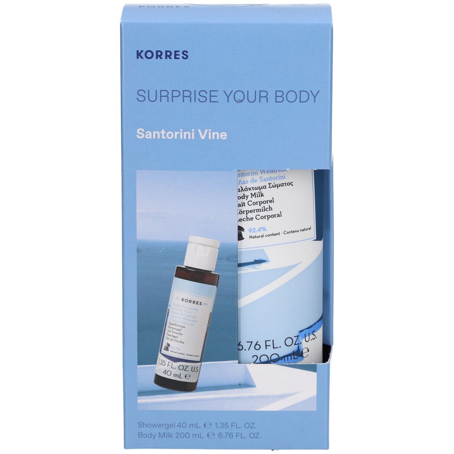 Korres Coffret Surprise your Body Raisin de Santorin Gel Douche + Lait Corporel