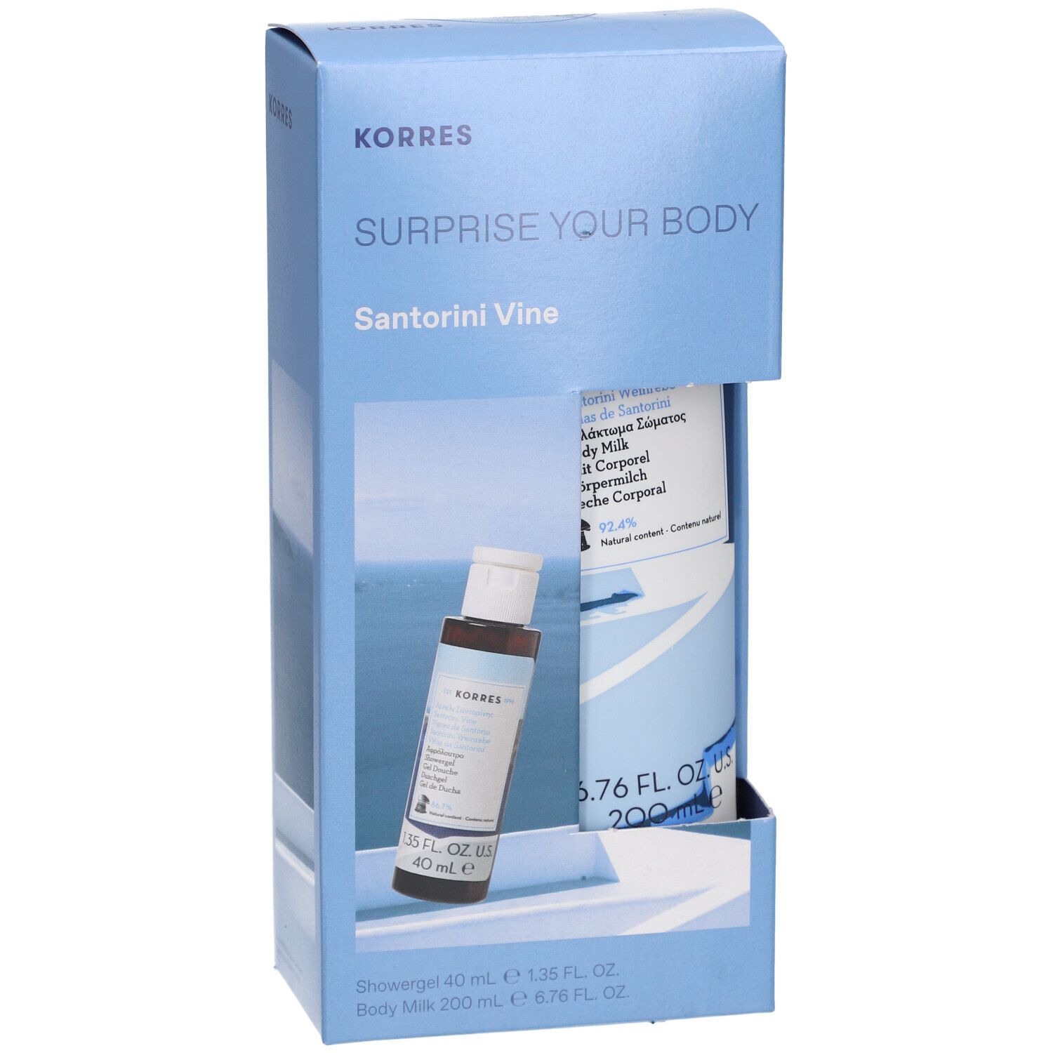 Korres Coffret Surprise your Body Raisin de Santorin Gel Douche + Lait Corporel