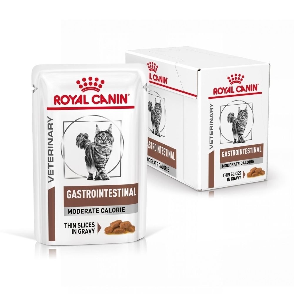 ROYAL CANIN® VETERINARY GASTROINTESTINAL MODERATE CALORIE : 12 sachets de 85g.
