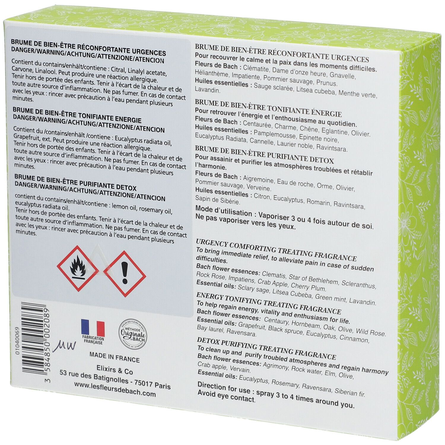 Elixirs & Co Coffret cadeau bien-être aux fleurs de Bach