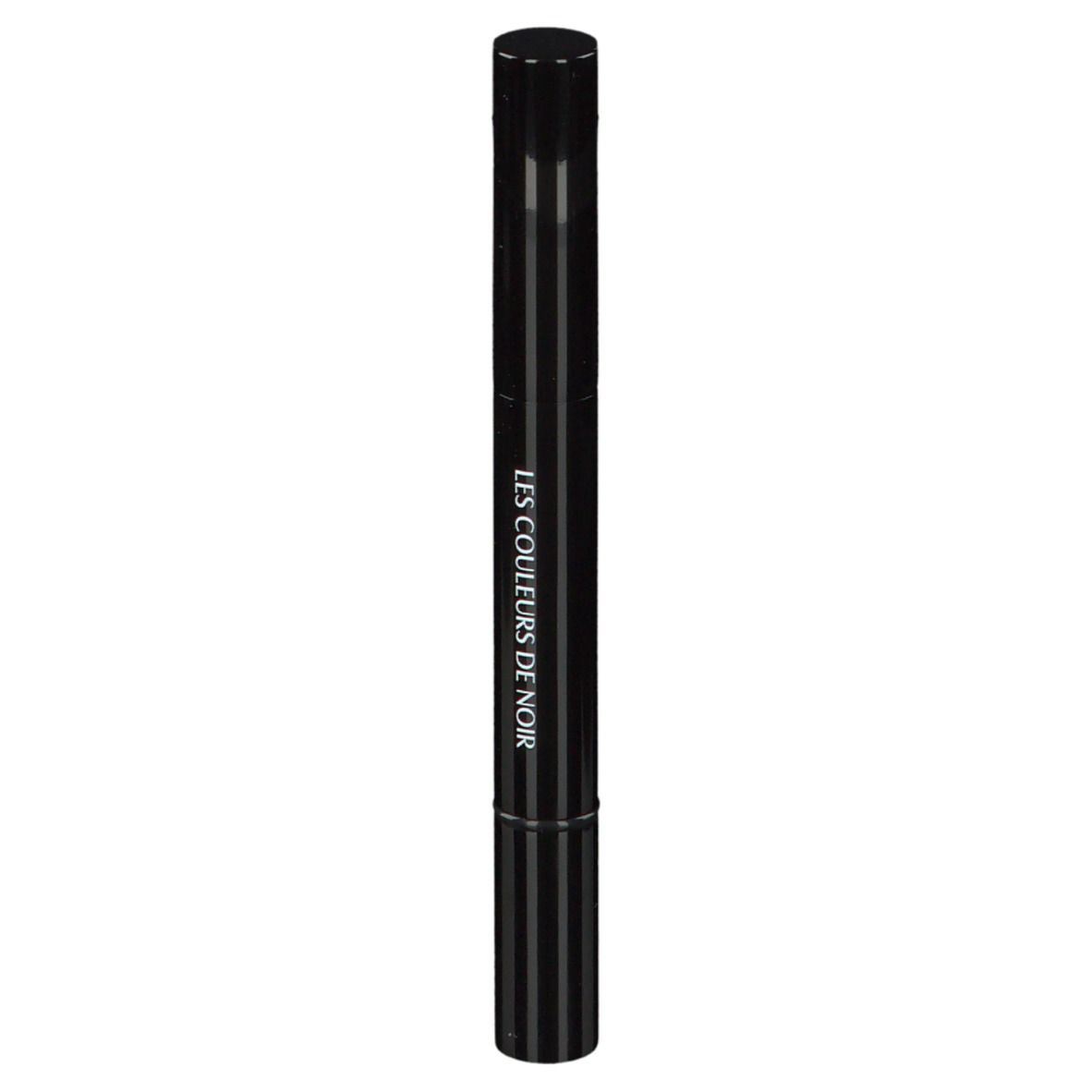 Stylo noir avec capuchon noir. Texte sur le stylo : LES COULEURS DE NOIR.