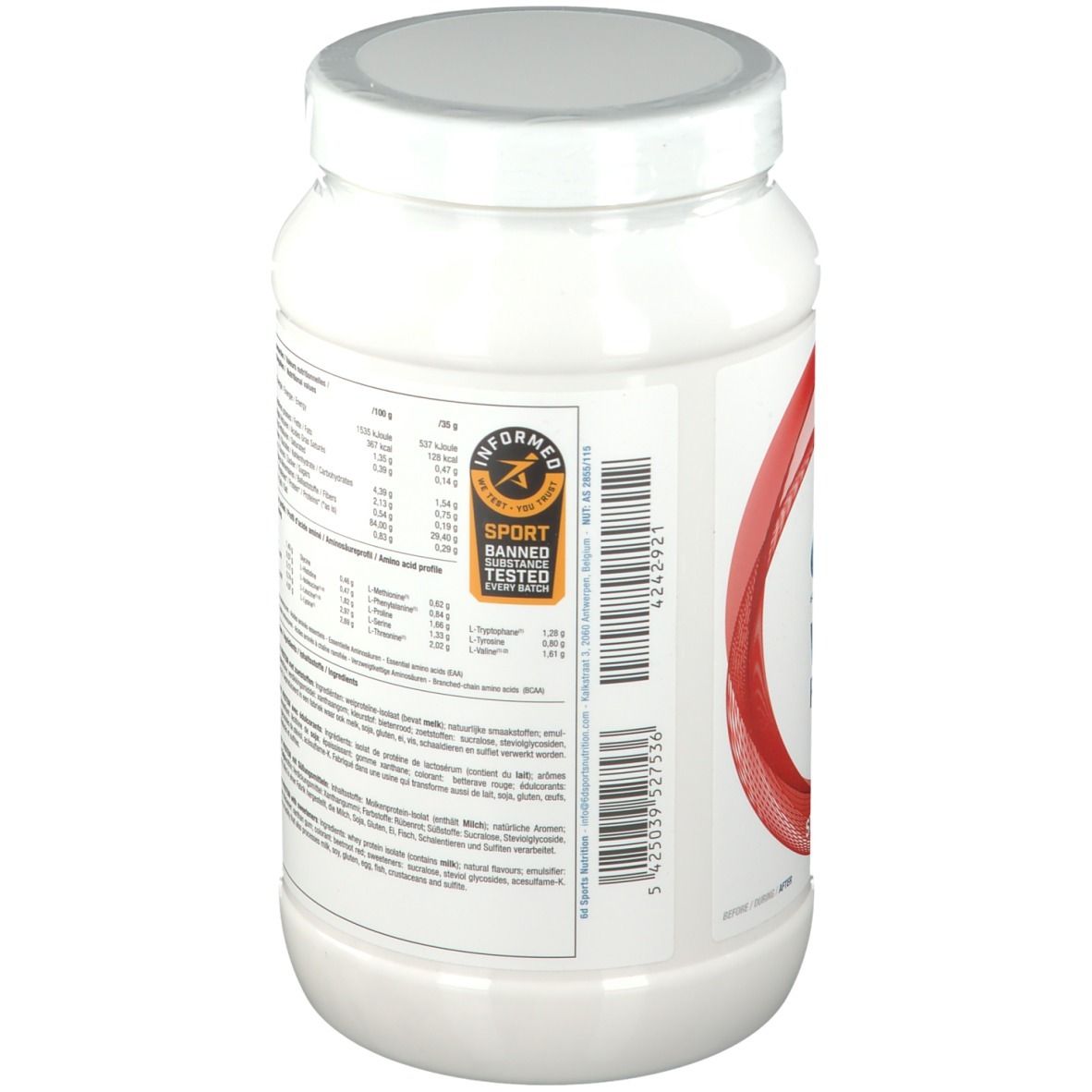 6D Sports Nutrition Whey Protein Fraise