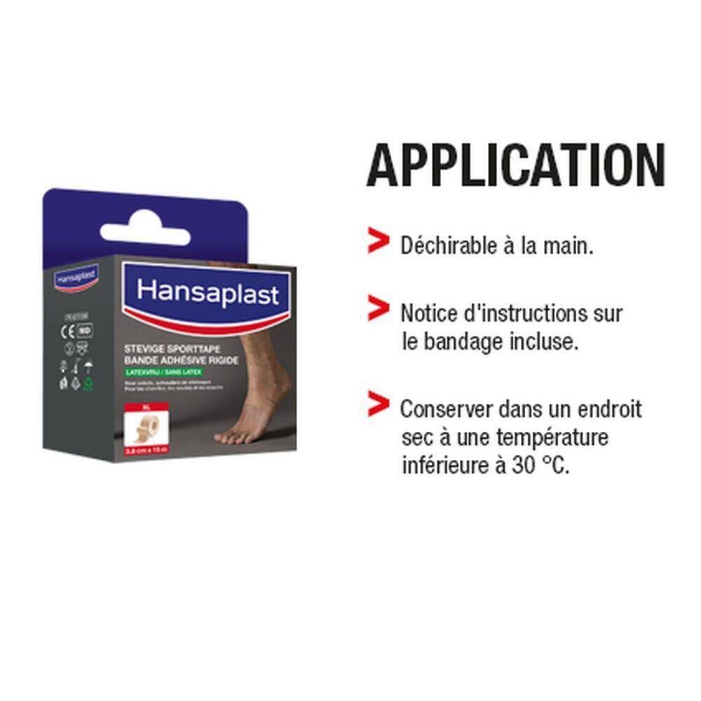 Hansaplast Bande Adhésive Rigide Sans latex 3,8 cm x 15 m