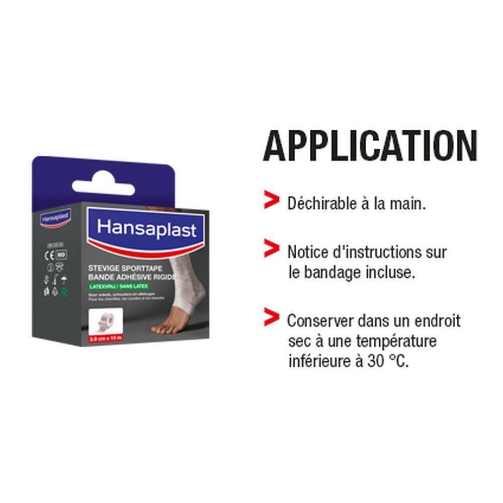 Hansaplast Bande Adhésive Rigide Sans latex 3,8 cm x 10 m