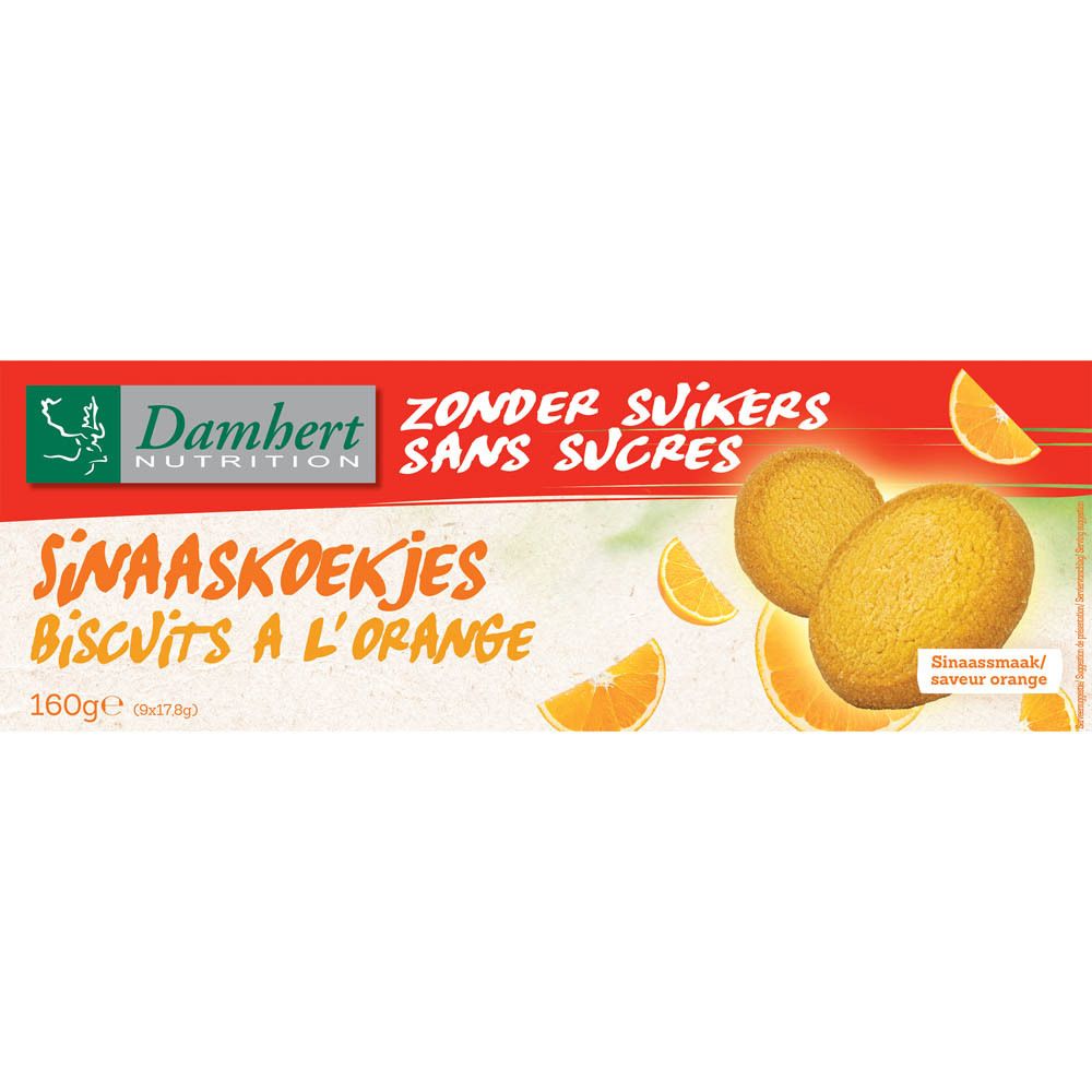 Damhert Sans Sucres Biscuits a l'Orange