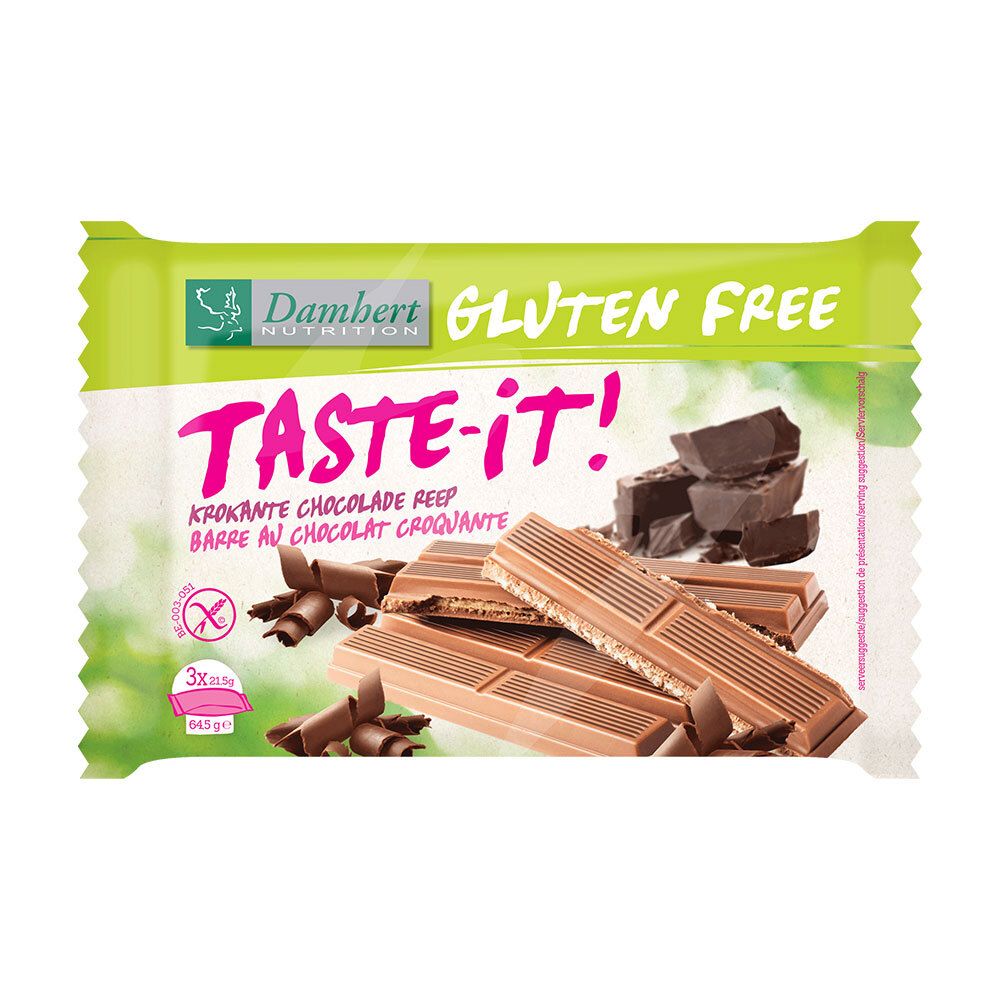 Damhert Gluten Free Taste-it! Barre au Chocolat Croquante