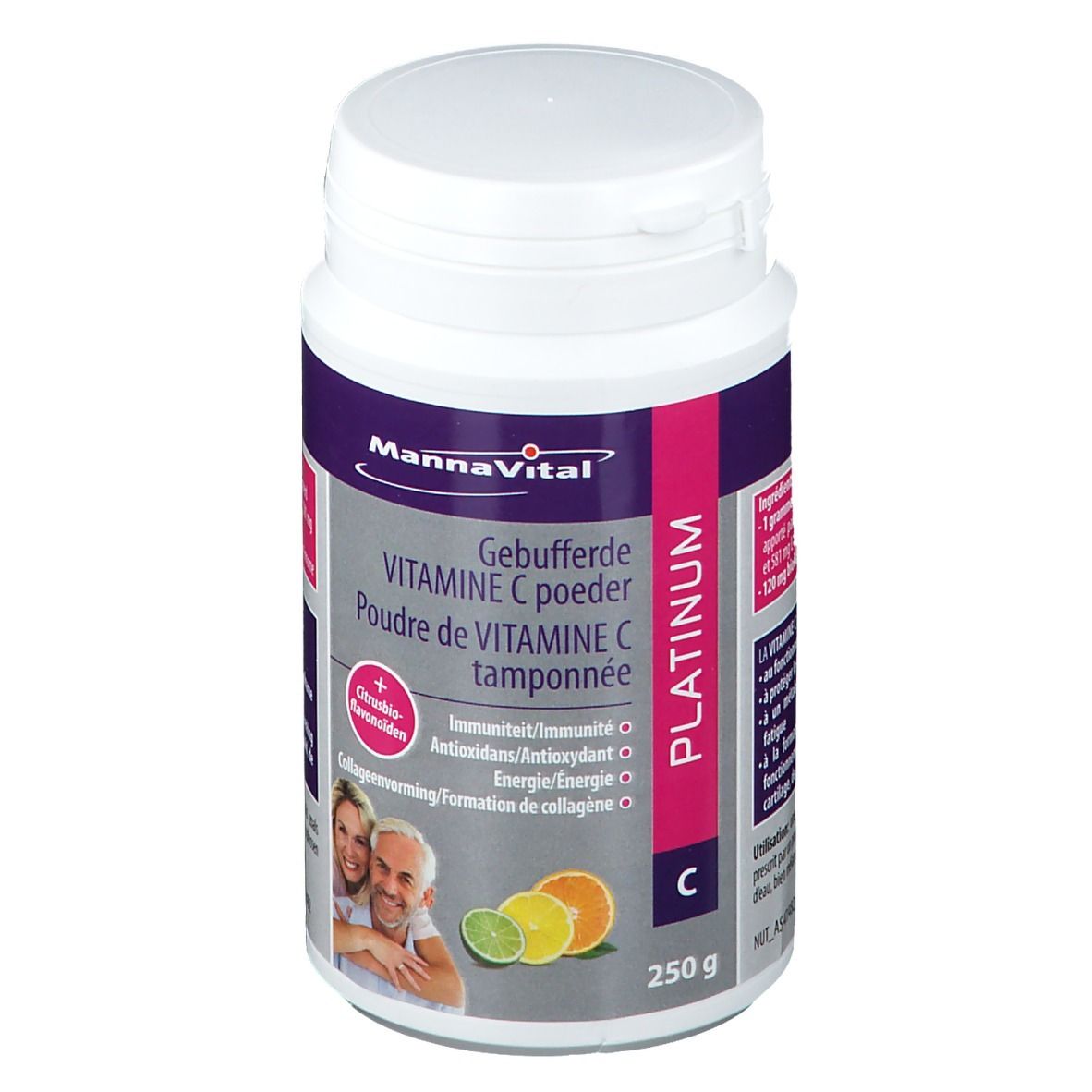 Mannavital VITAMINE C POUDRE TAMPONNÉE PLATINUM