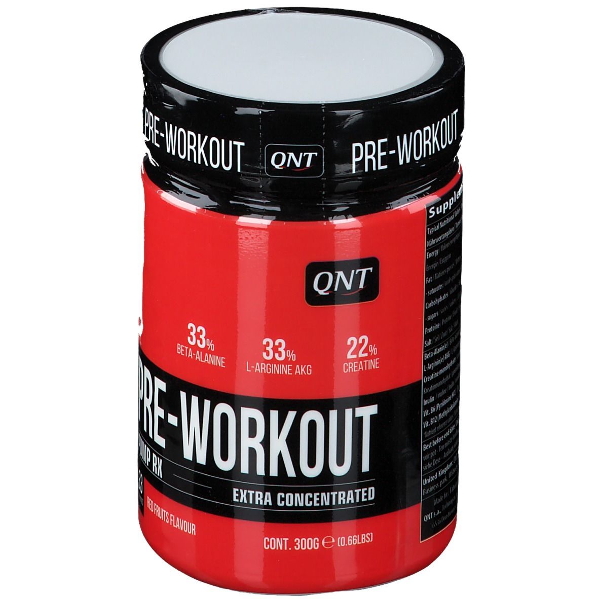 QNT PREWORKOUT Extra Concentrated Fruites Rouges 300 g Redcare Pharmacie