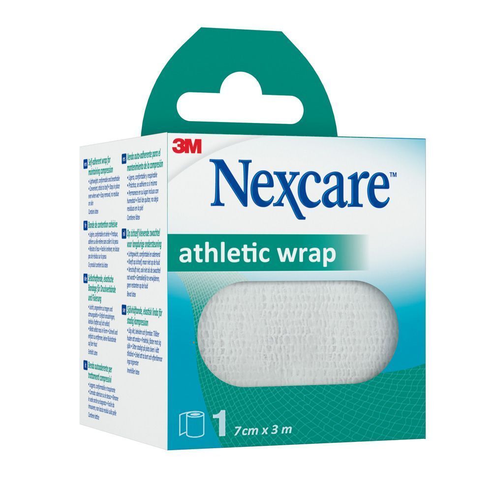 Emballage Nexcare Athletic Wrap. Bande blanche, 7 cm x 3 m.