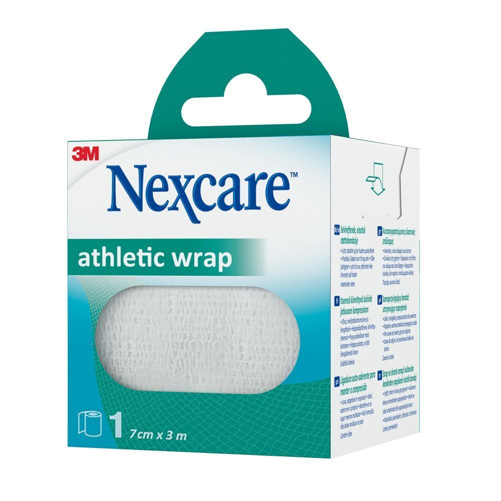 Emballage Nexcare Athletic Wrap. Bande blanche, 7 cm x 3 m.