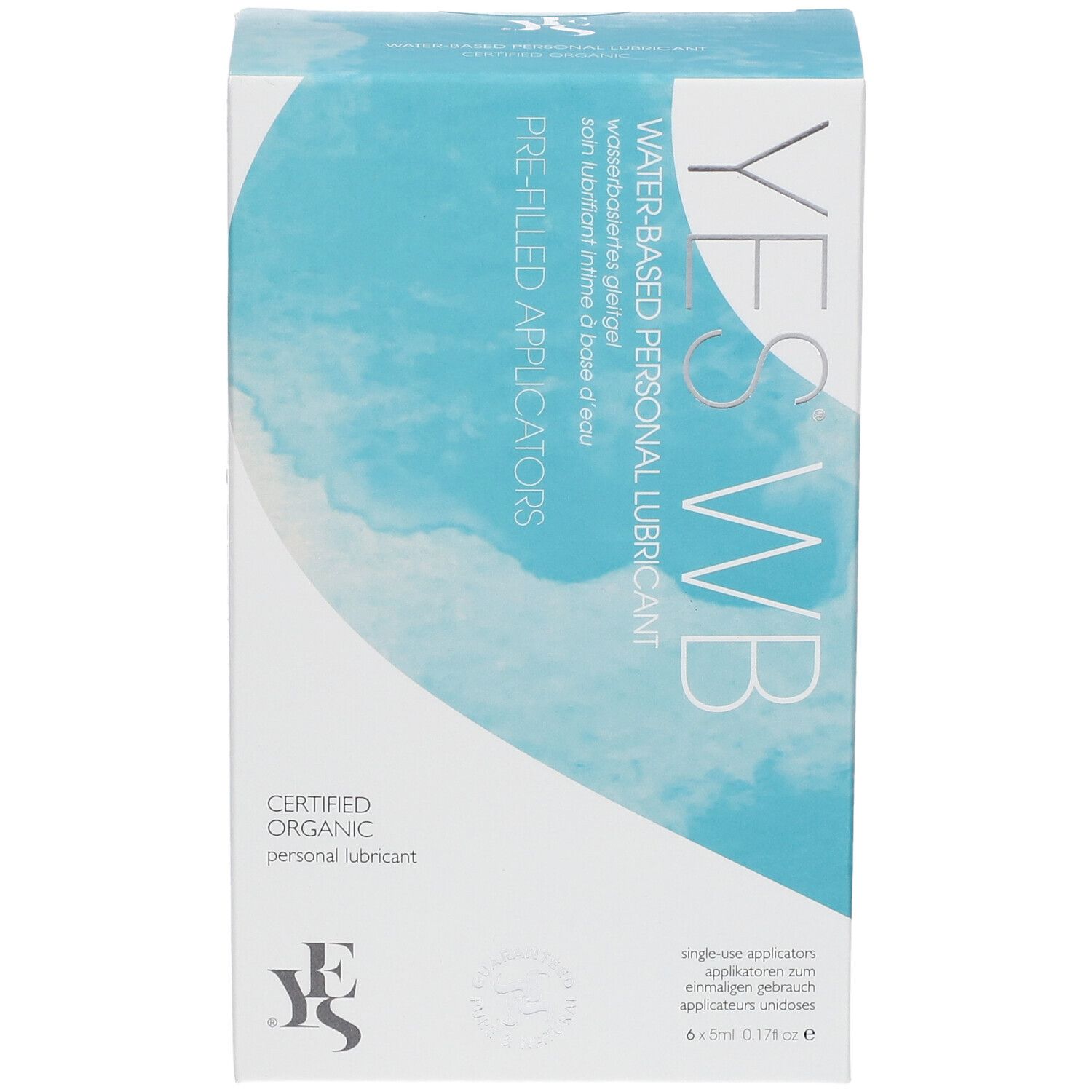 YES WB Water-Based Personal Lubricant Applicateurs Unidoses