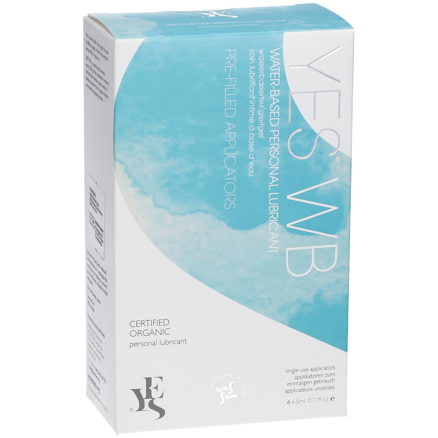 YES WB Water-Based Personal Lubricant Applicateurs Unidoses