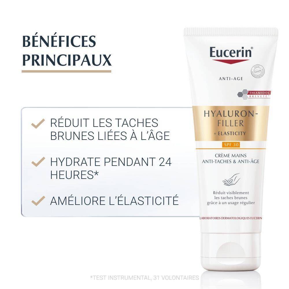 Eucerin® HYALURON-FILLER + ELASTICITY Crème Mains Anti-Taches et Anti-Âge SPF 30