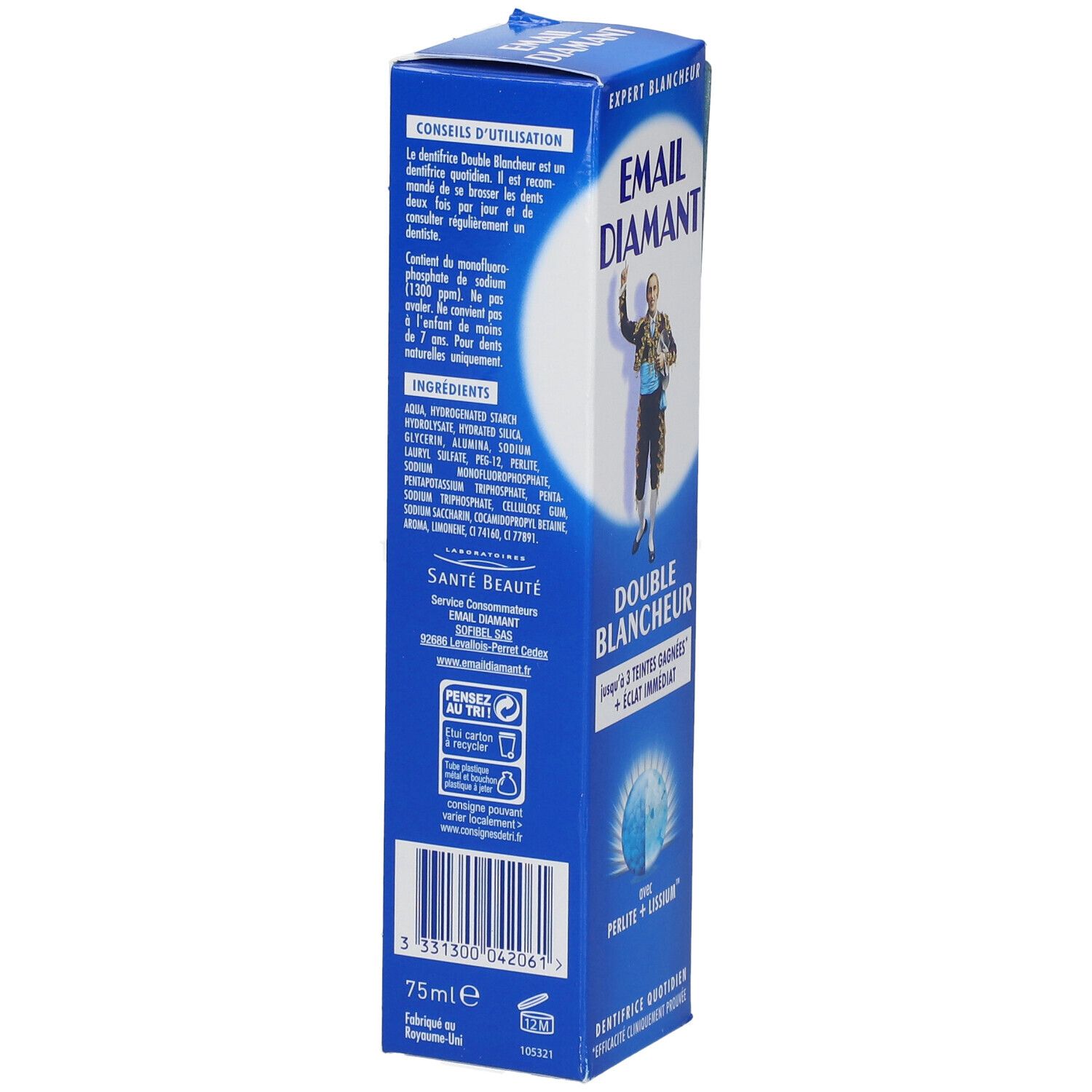 Email Diamant Dentifrice Double Blancheur