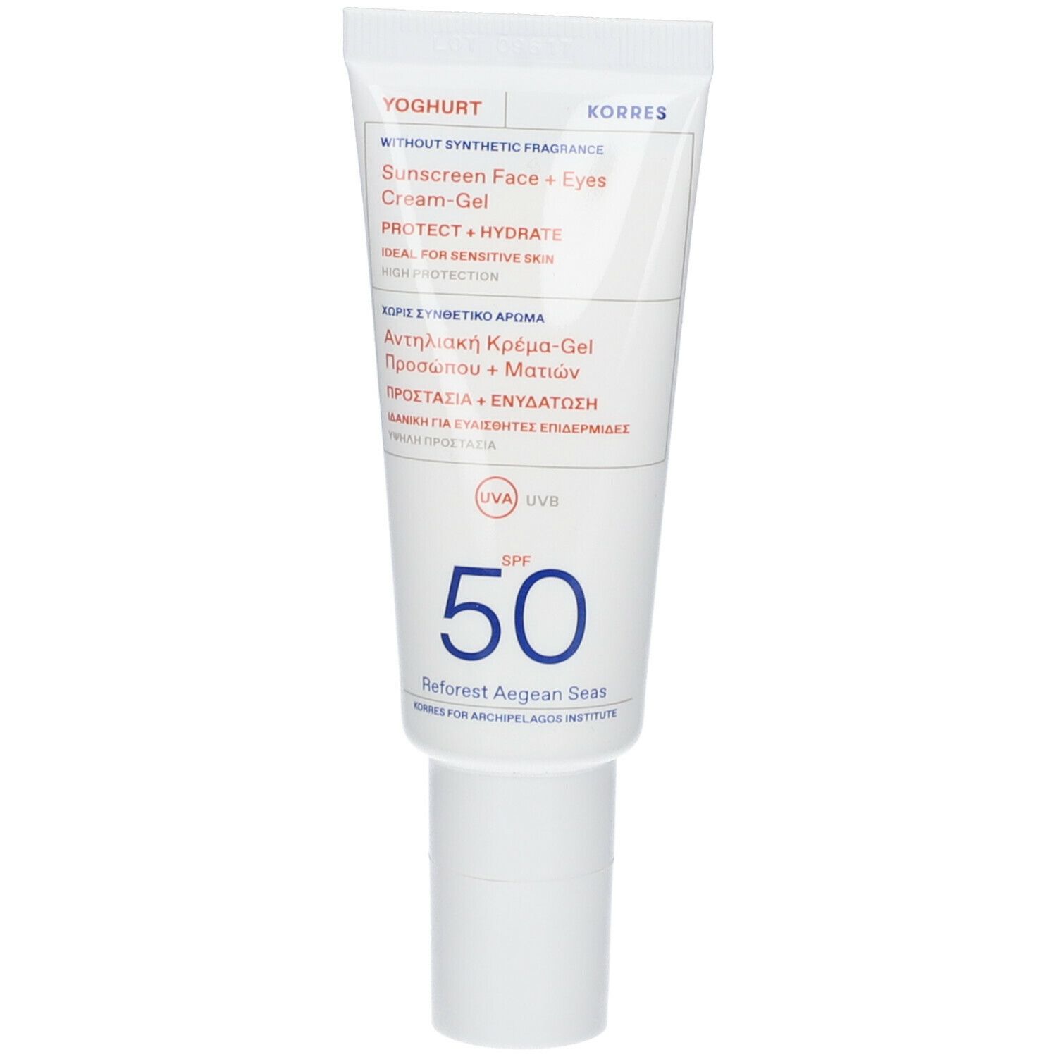 KORRES CRÈME-GEL SOLAIRE VISAGE & YEUX YAOURT SPF50