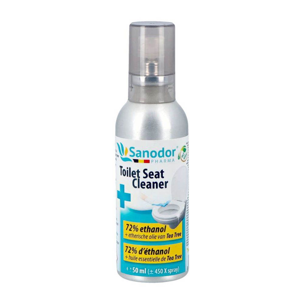 Sanodor Nettoyant pour lunette de toilettes. Flacon spray avec tête de pulvérisation. Contient 72% d'éthanol et huile de Tea Tree.