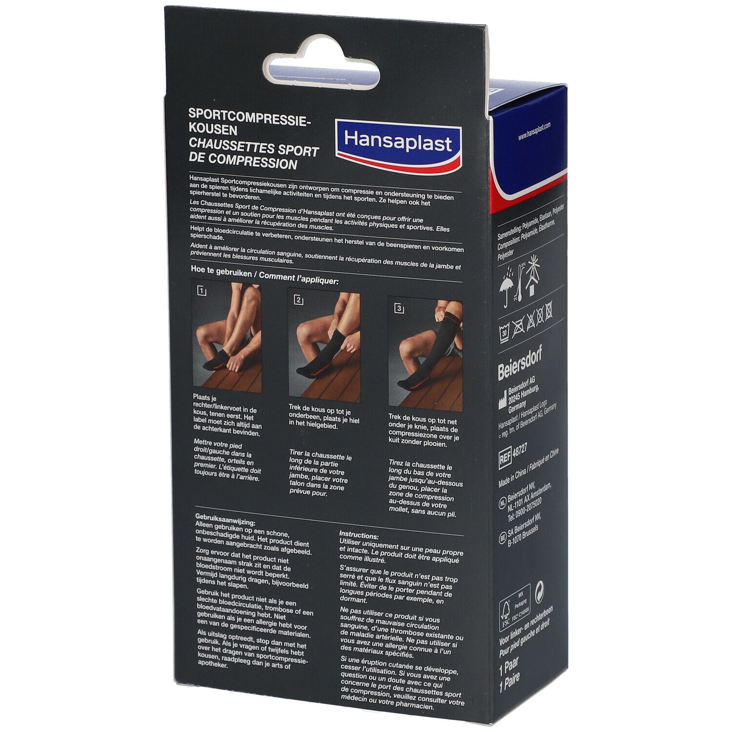 Hansaplast Chaussettes de Compression pour le Sport