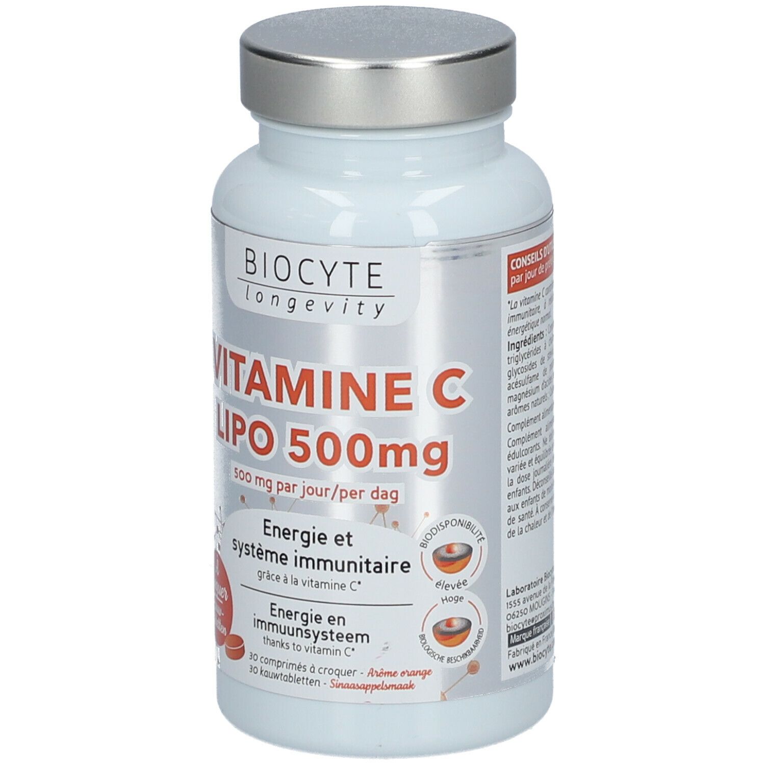 Vitamine C Liposomale Biocyte - Energie Et Immunité, 30 Comprimés, Date Péremption 06/2025