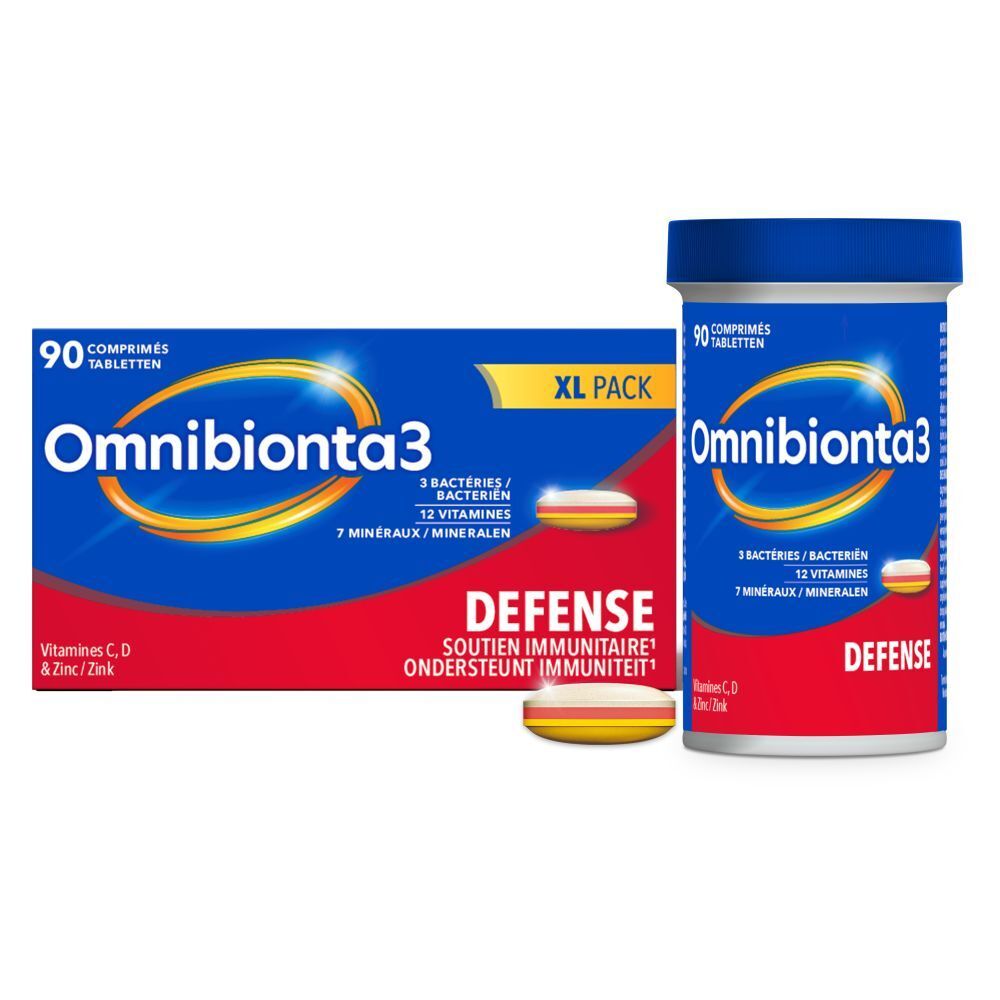 Omnibionta®3 Defense | Immunité | Vitamine C, D & zinc | 1 mois