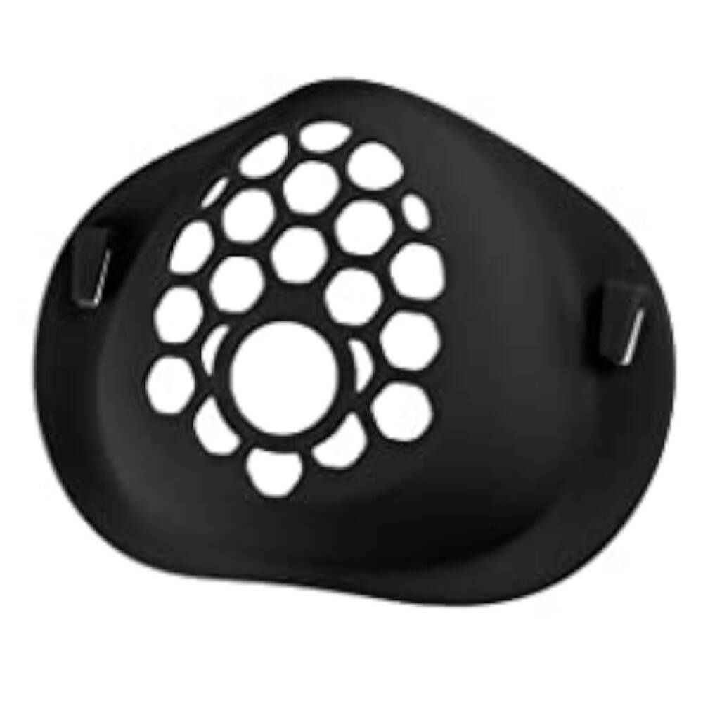 Support facial 3D noir avec motif en nid d'abeille. Deux supports latéraux.