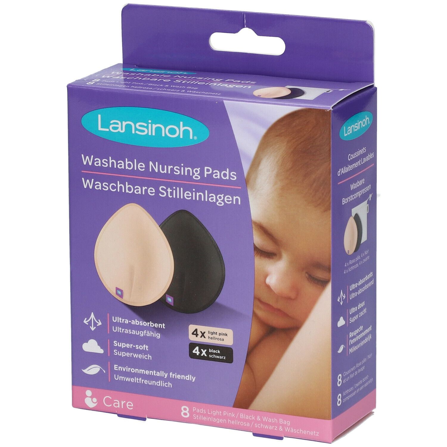 Lansinoh® Coussinets d'allaitement lavables Couleurs 8 pc(s