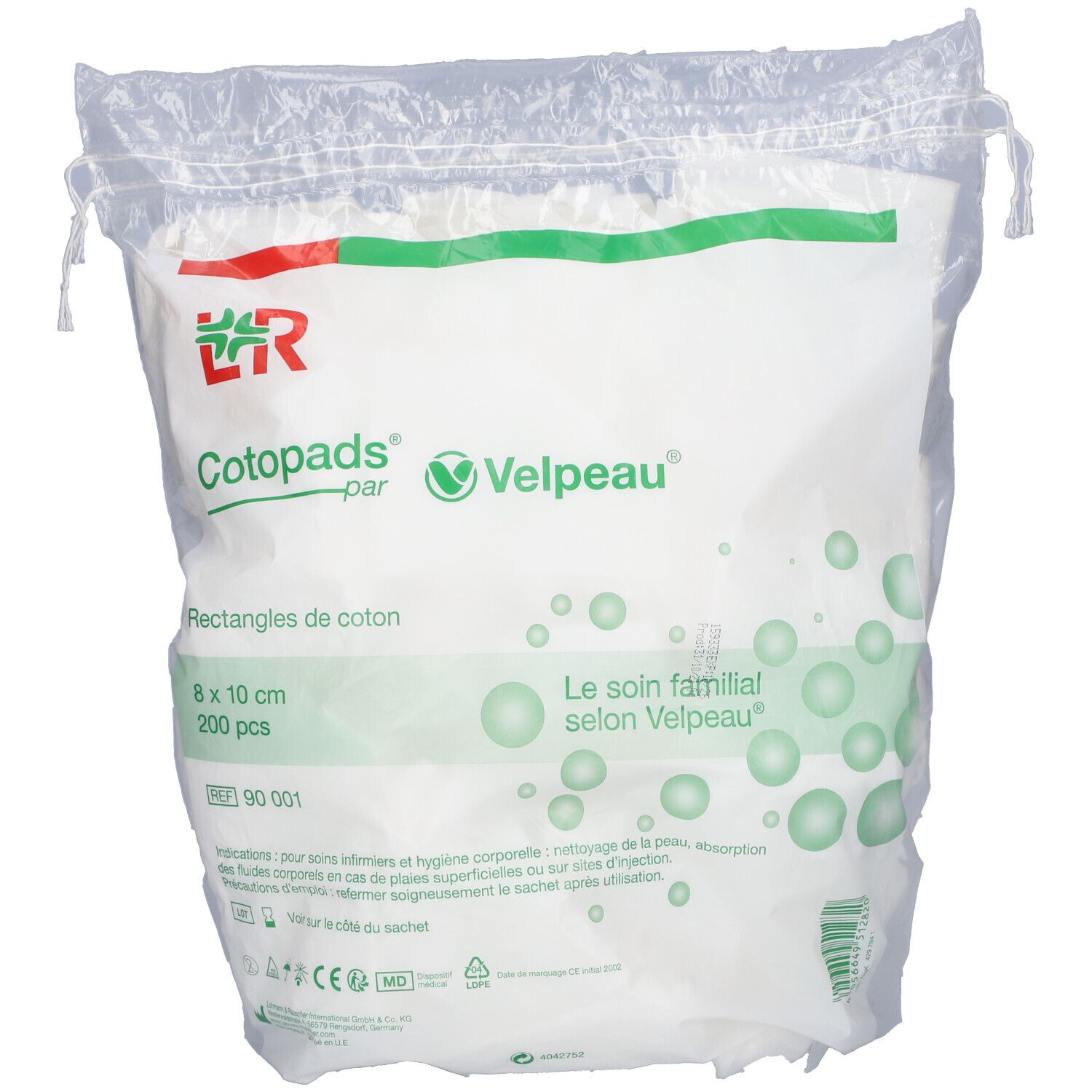 VELPEAU® Cotopads® Rectangles de coton 8 x 10 cm