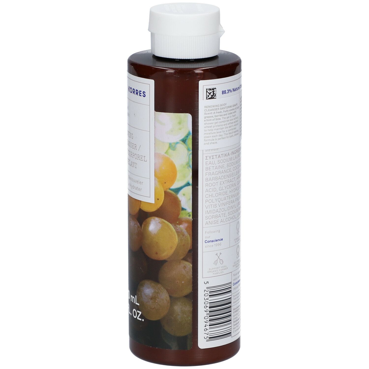KORRES Gel Douche Corporel Renouvelant - Raisin de Santorin