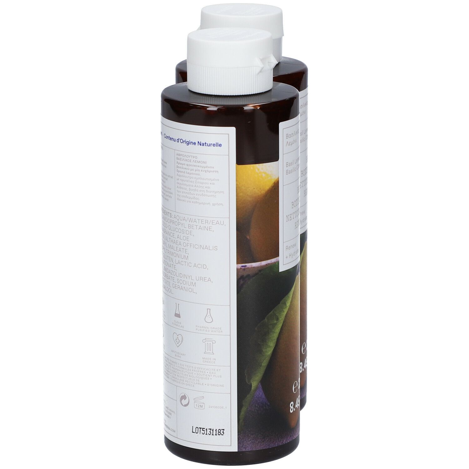 KORRES Gel Douche Corporel Renouvelant - Basilic Citron