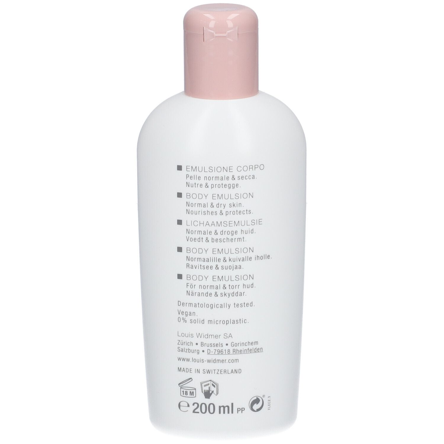 Louis Widmer Emulsion corporelle non parfumée