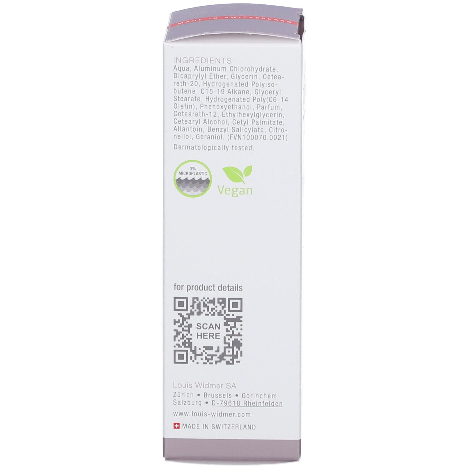 Louis Widmer Déodorant spray légèrement parfumé