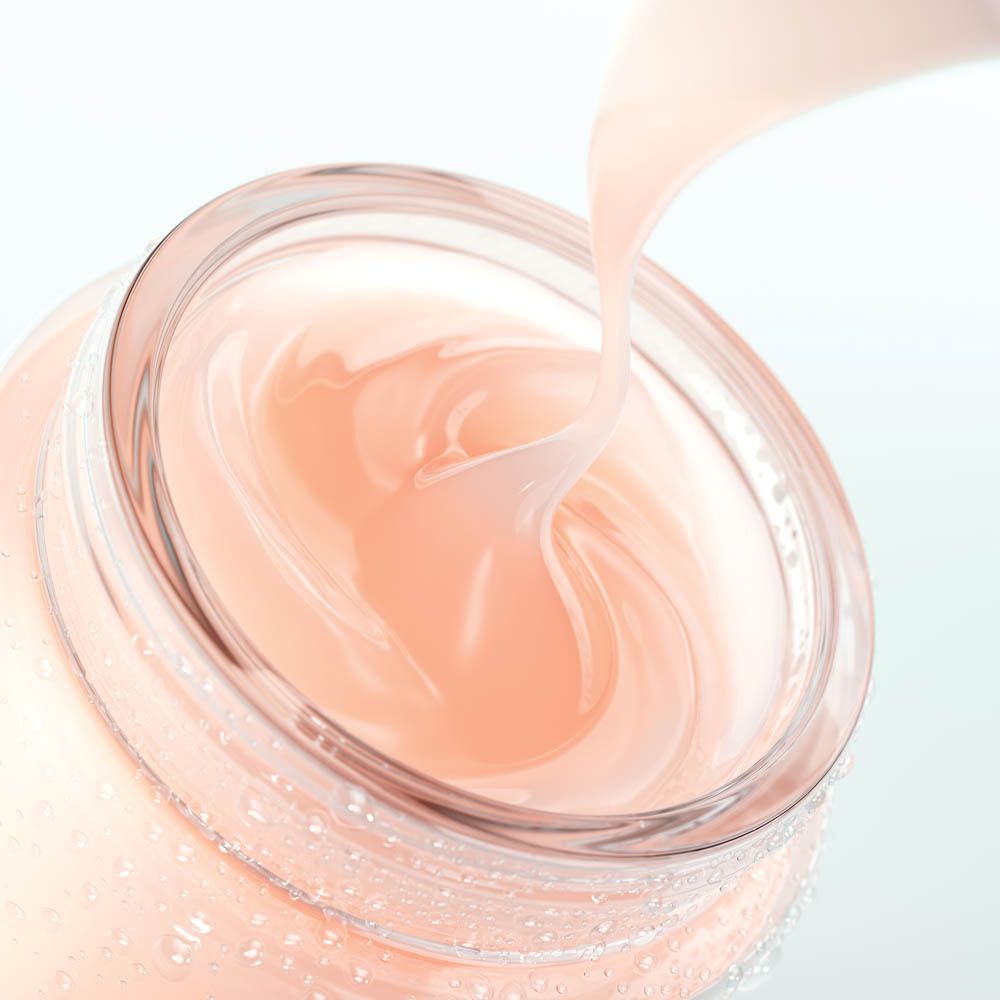 Un échantillon de la crème hydratante CLINIQUE Moisture Surge 100H, montrant une texture gélifiée.