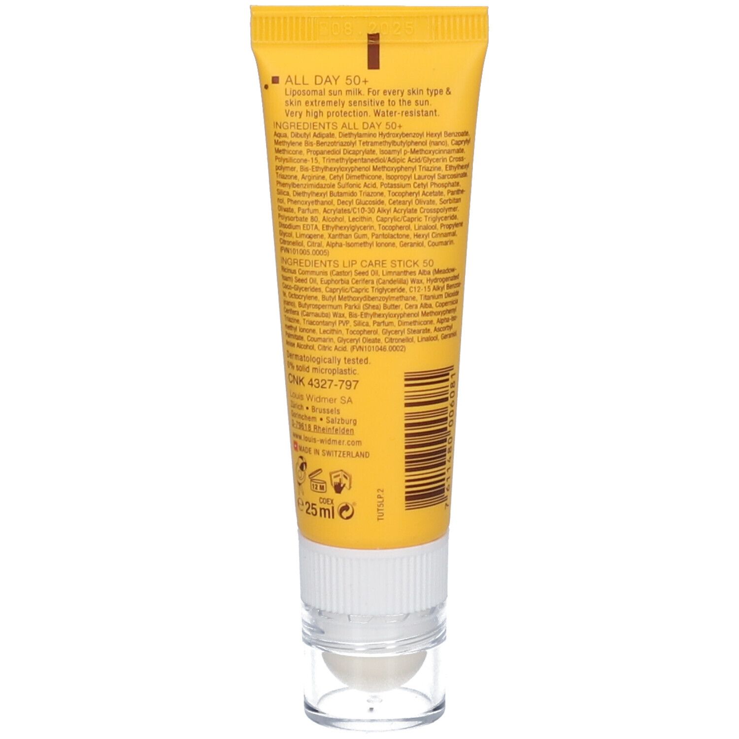 LOUIS WIDMER All day Lait solaire liposomal SPF50+