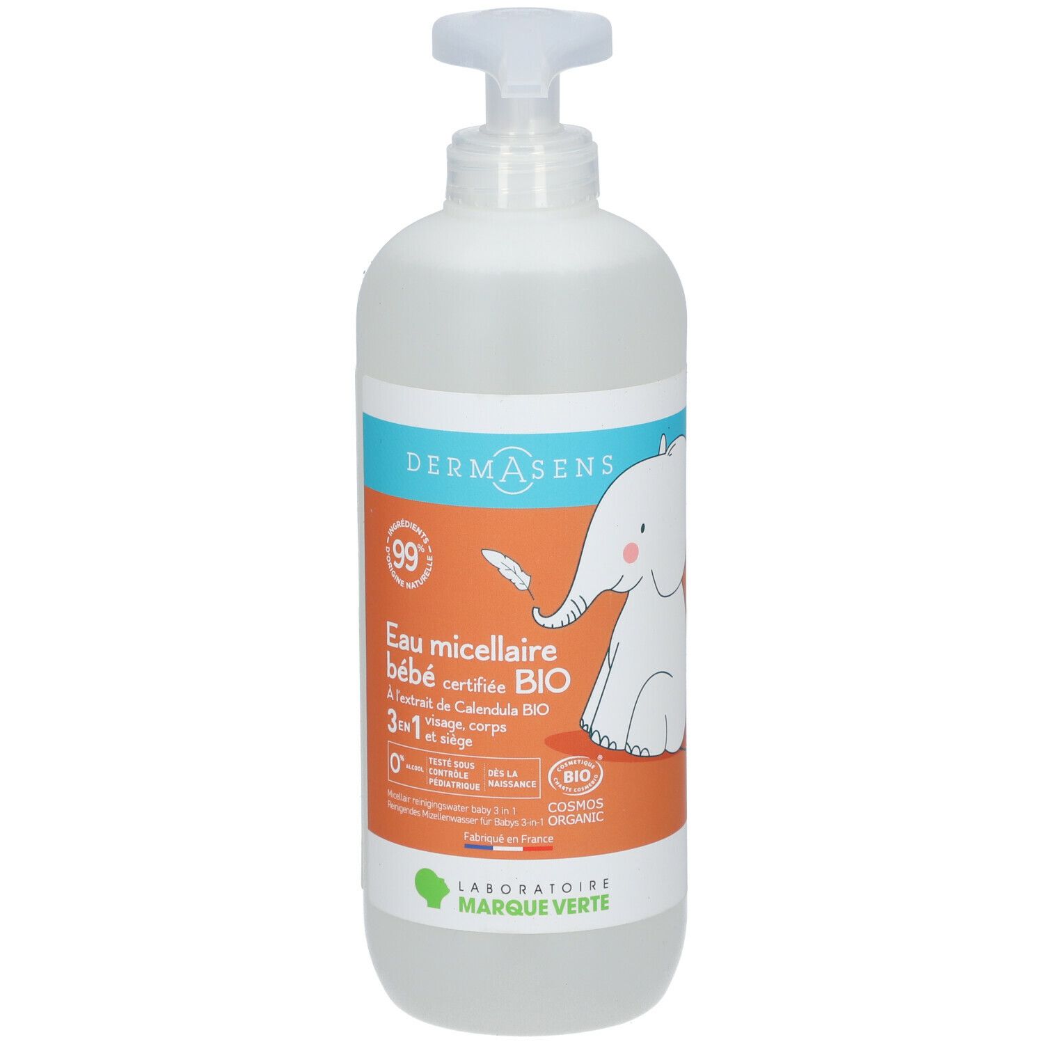 DERMASENS Eau nettoyante micellaire certifiée bio bébé 3 en 1 500 ml