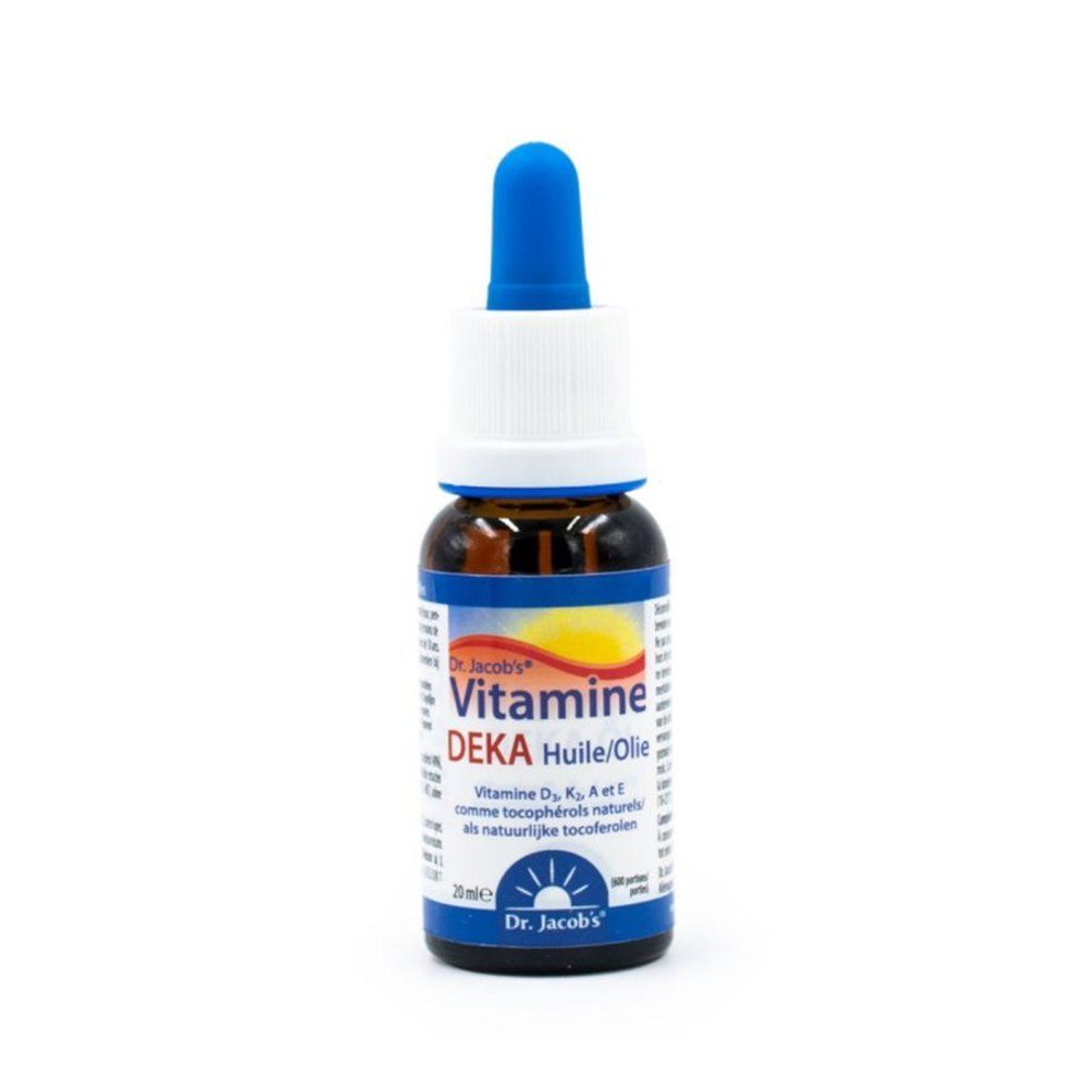 Huile Vitamine DEKA Dr. Jacob's en flacon brun avec compte-gouttes. 20ml.